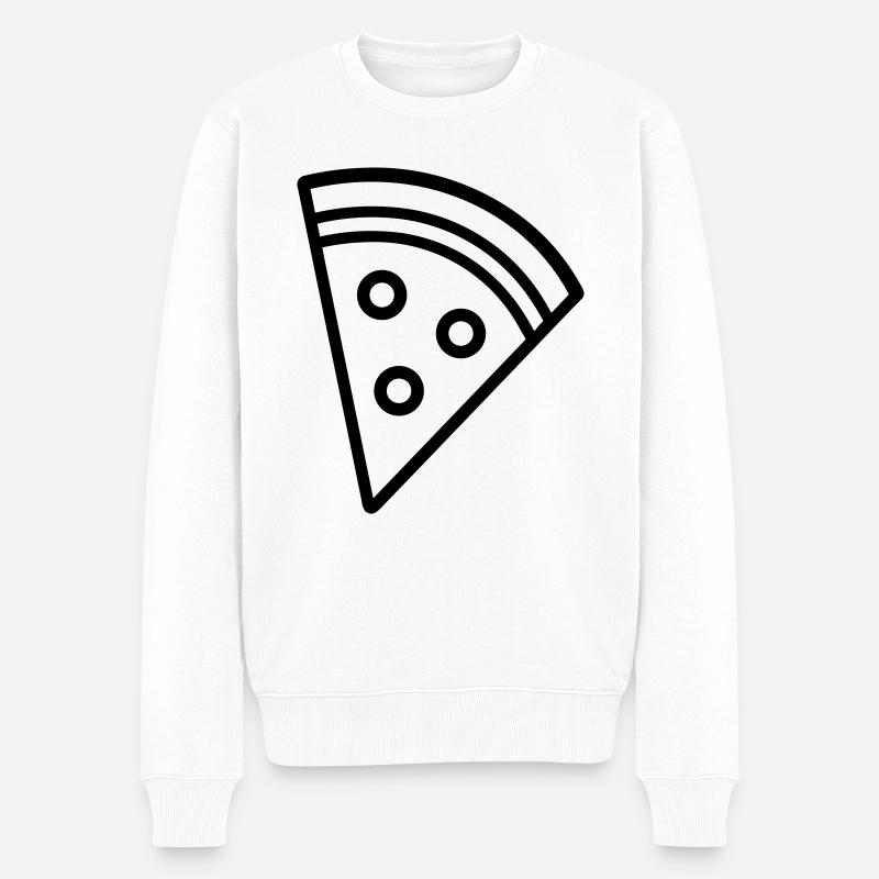 Pizzastück - Männer Premium Bio Pullover - Weiß