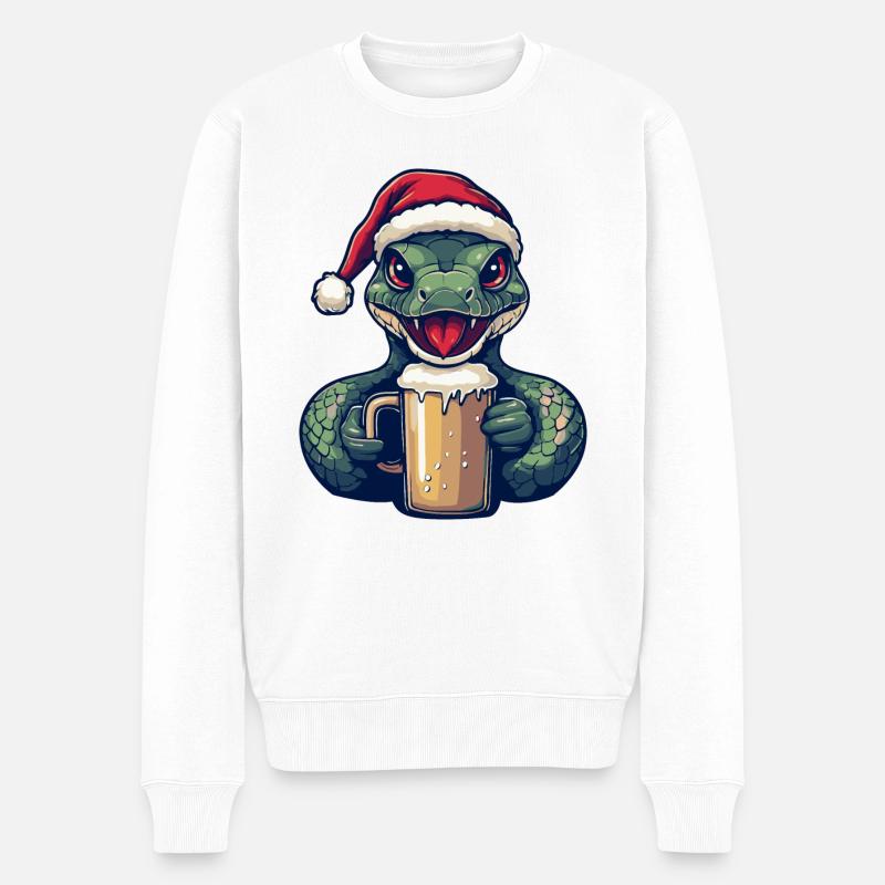 Bière de Noël Snake Cobra - Pull Premium bio Homme - blanc