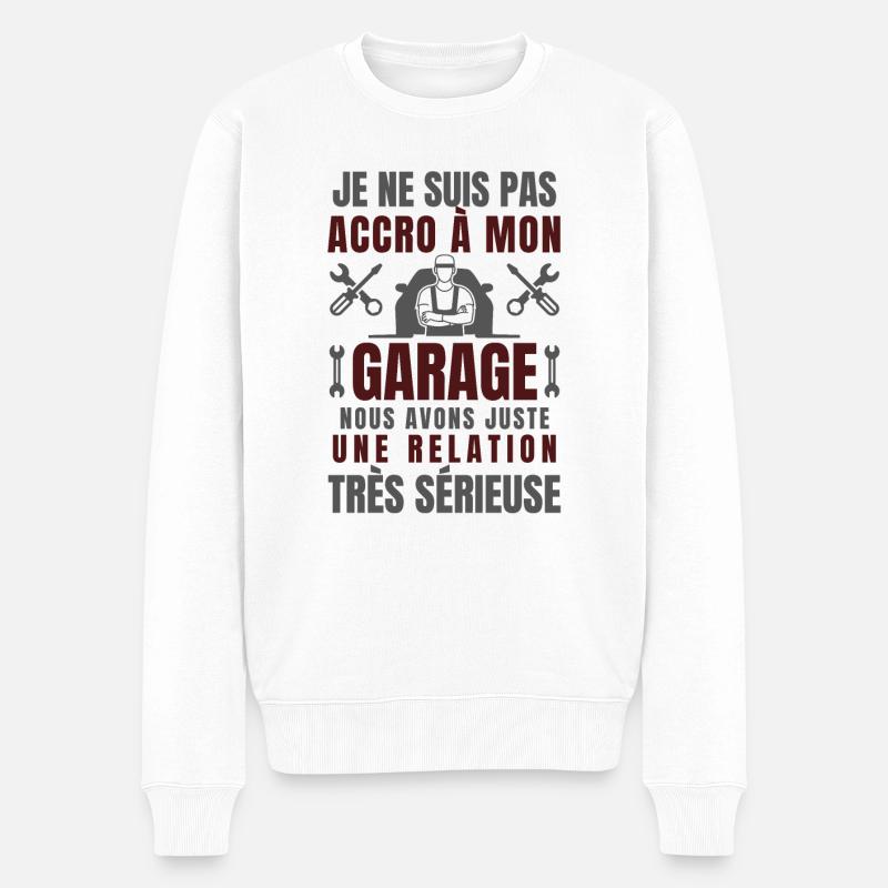 Humour bricolage bricoleur garage - Pull Premium bio Homme - blanc