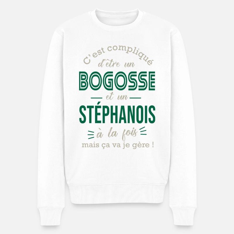 Stéphanois cadeau homme Saint étienne St étienne - Pull Premium bio Homme - blanc
