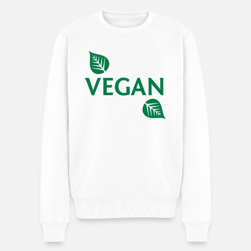 Vegan - Männer Premium Bio Pullover - Weiß