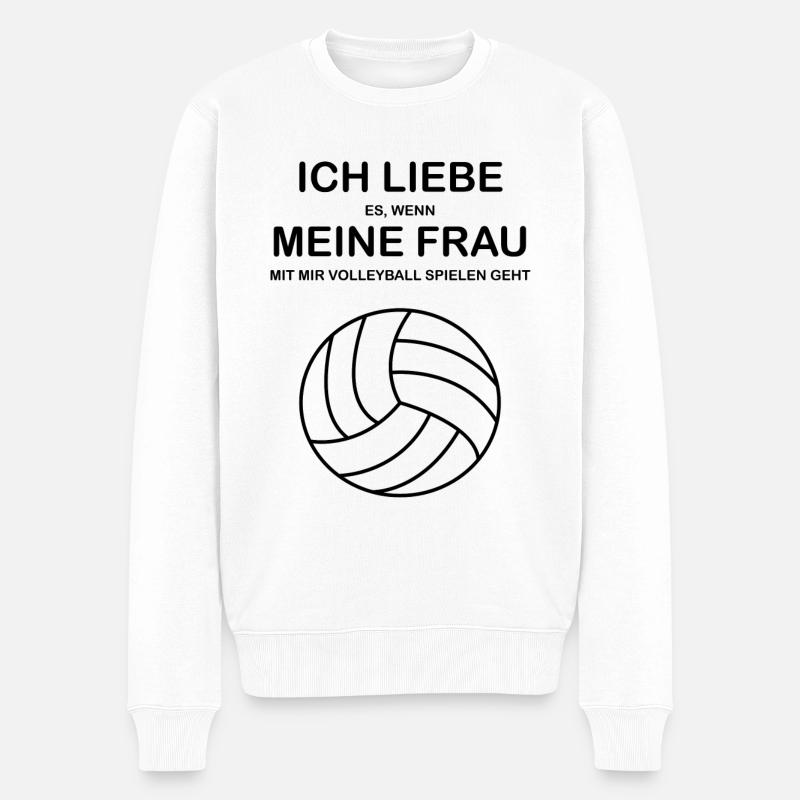 Ich liebe meine Frau - Männer Premium Bio Pullover - Weiß
