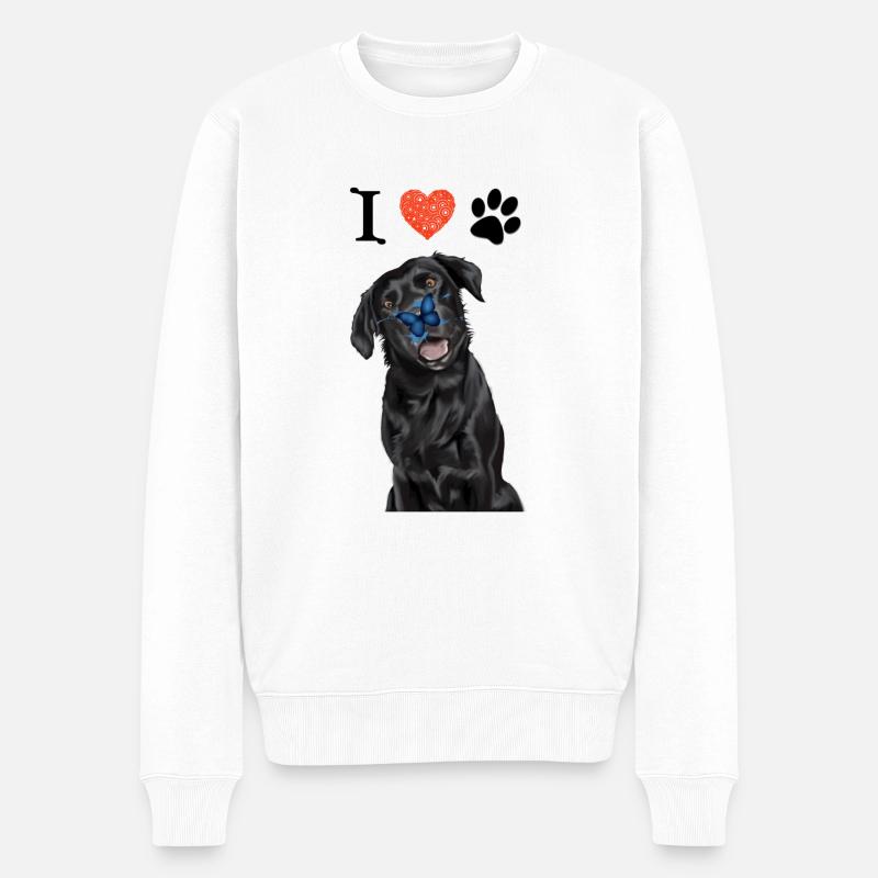 Ich liebe meinen Labrador - Männer Premium Bio Pullover - Weiß