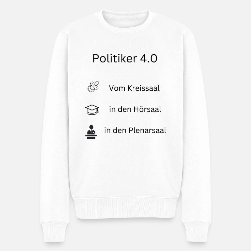 politiker 4.0 - Männer Premium Bio Pullover - Weiß
