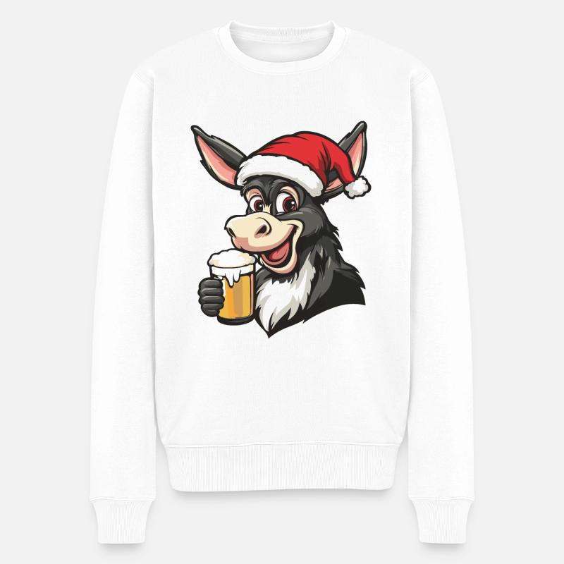 Bière d’ânesse Noël - Pull Premium bio Homme - blanc