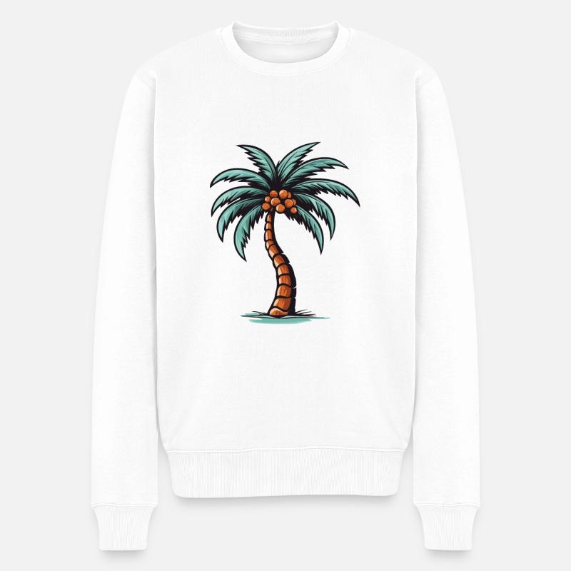 Palme Symbol - Männer Premium Bio Pullover - Weiß