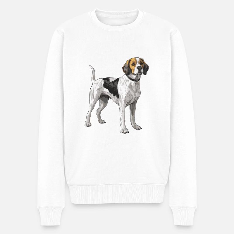 Beagle Hund Tier - Männer Premium Bio Pullover - Weiß