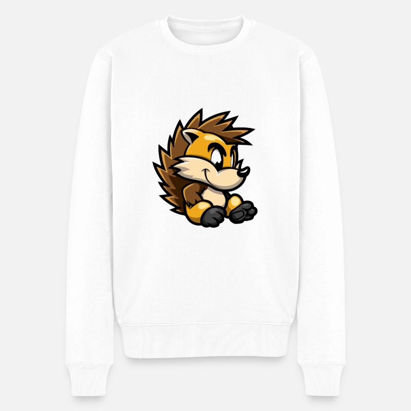 Igel Comic - Männer Premium Bio Pullover - Weiß