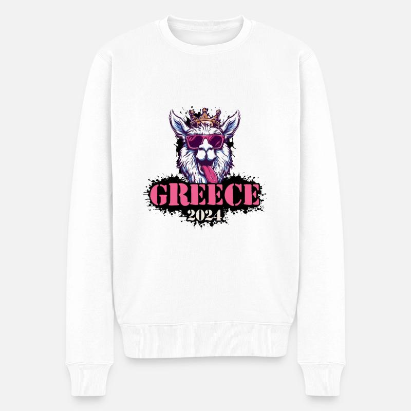 Grèce 2024 Alpaga - Pull Premium bio Homme - blanc