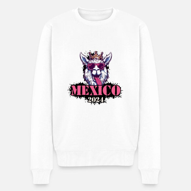 Mexique 2024 Alpaga - Pull Premium bio Homme - blanc