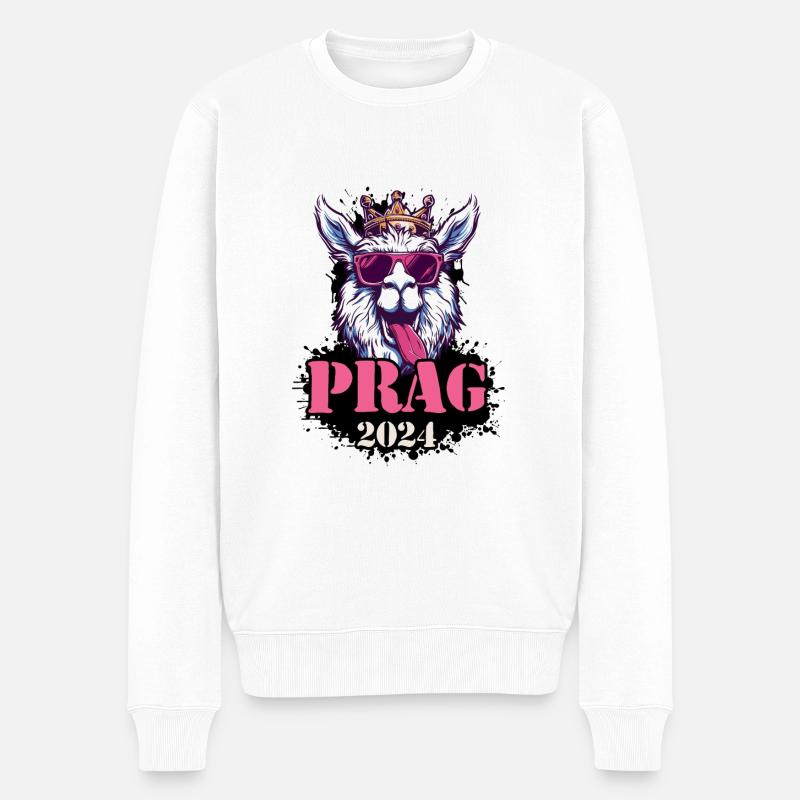 Prag 2024 Alpaka - Männer Premium Bio Pullover - Weiß