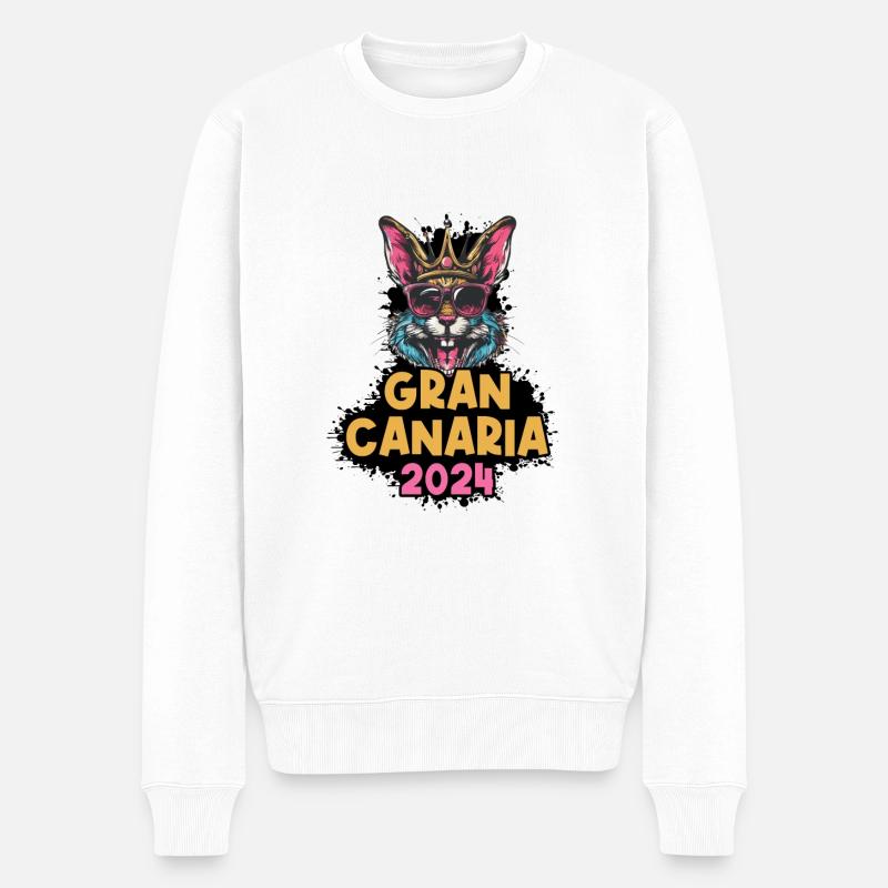 Gran Canaria 2024 Hase - Männer Premium Bio Pullover - Weiß