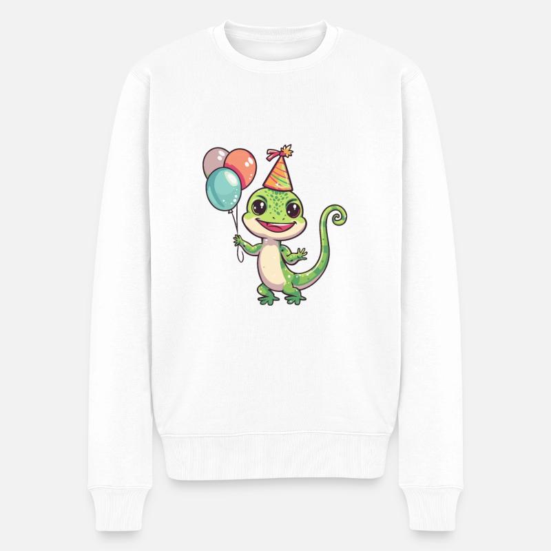 Lézard Anniversaire Bébé - Pull Premium bio Homme - blanc