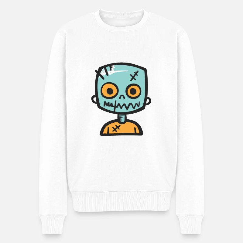 Zombie Halloween Drôle Effrayant - Pull Premium bio Homme - blanc