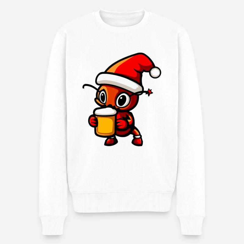 Fourmi Bière Noël Noël - Pull Premium bio Homme - blanc