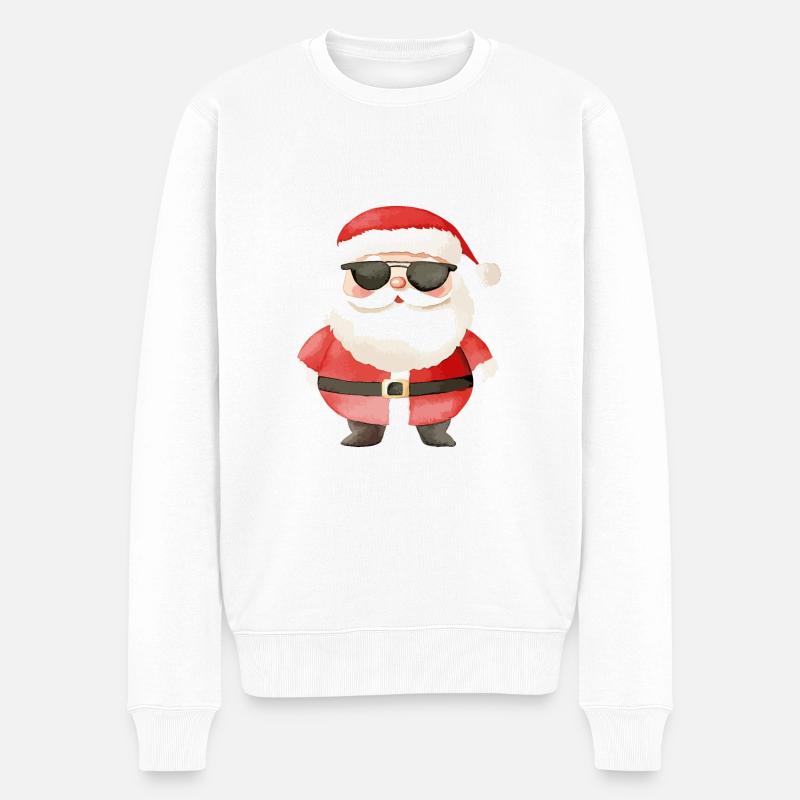 Weihnachtsmann Cool Weihnachten - Männer Premium Bio Pullover - Weiß