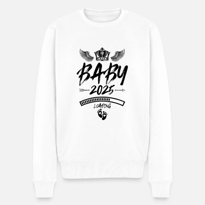 Bébé 2025 Chargement Dicton - Pull Premium bio Homme - blanc