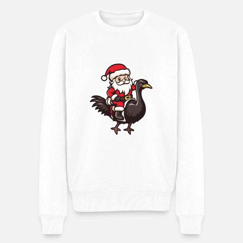 Strauß Weihnachtsmann - Männer Premium Bio Pullover - Weiß