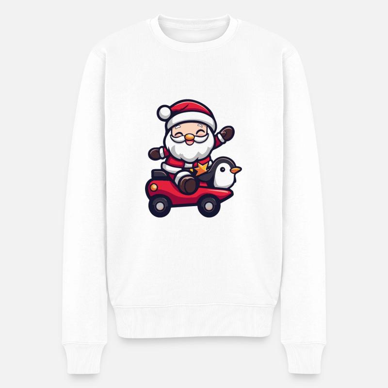 Pingouin Père Noël - Pull Premium bio Homme - blanc