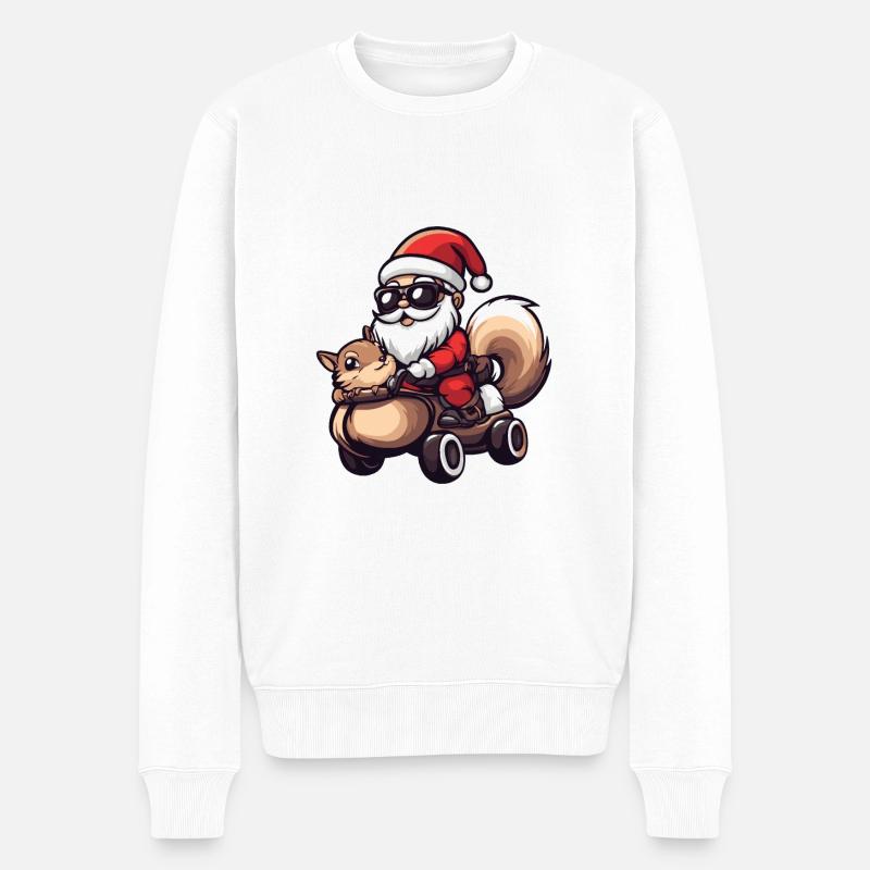 Écureuil Père Noël - Pull Premium bio Homme - blanc