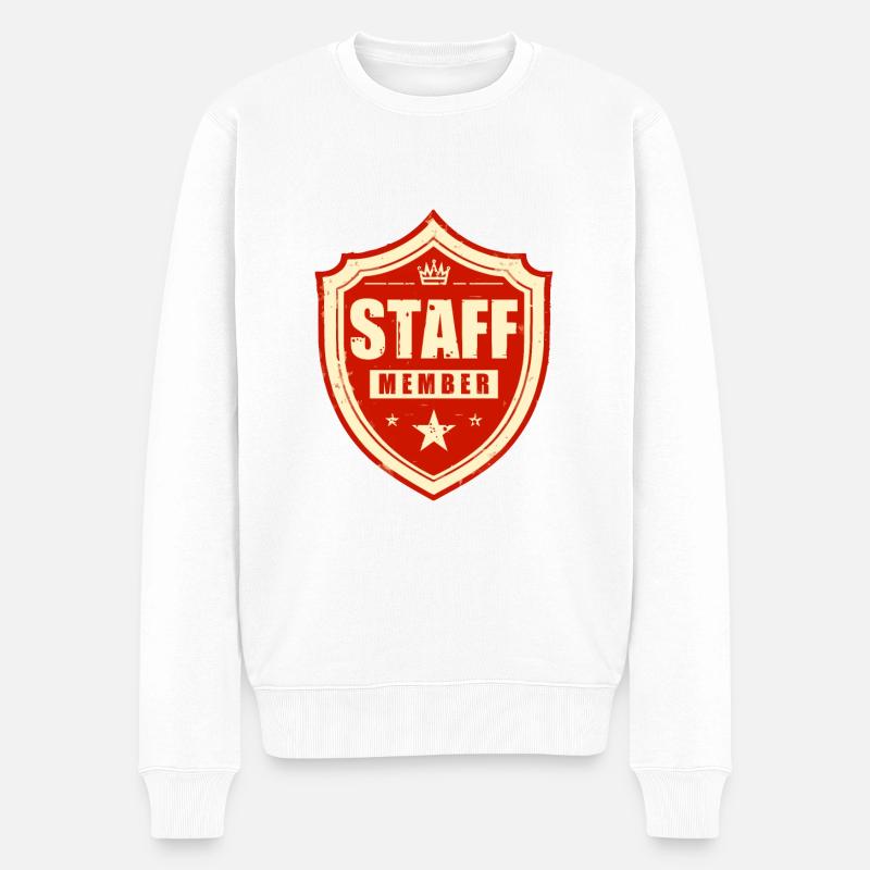 Staff Member - Männer Premium Bio Pullover - Weiß