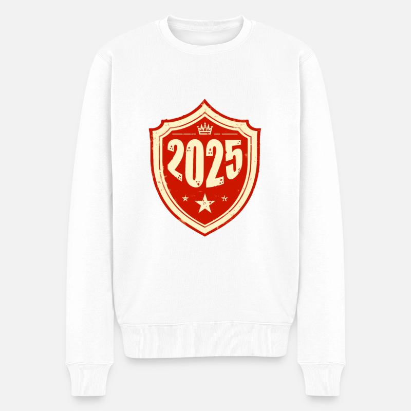 2025 jahr - Männer Premium Bio Pullover - Weiß