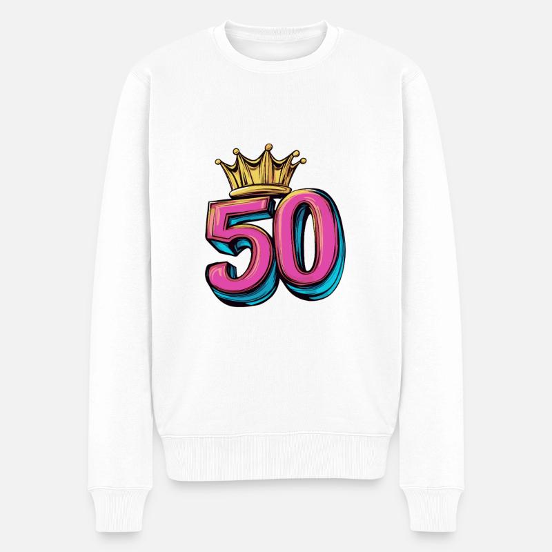 Couronne à 50 chiffres - Pull Premium bio Homme - blanc