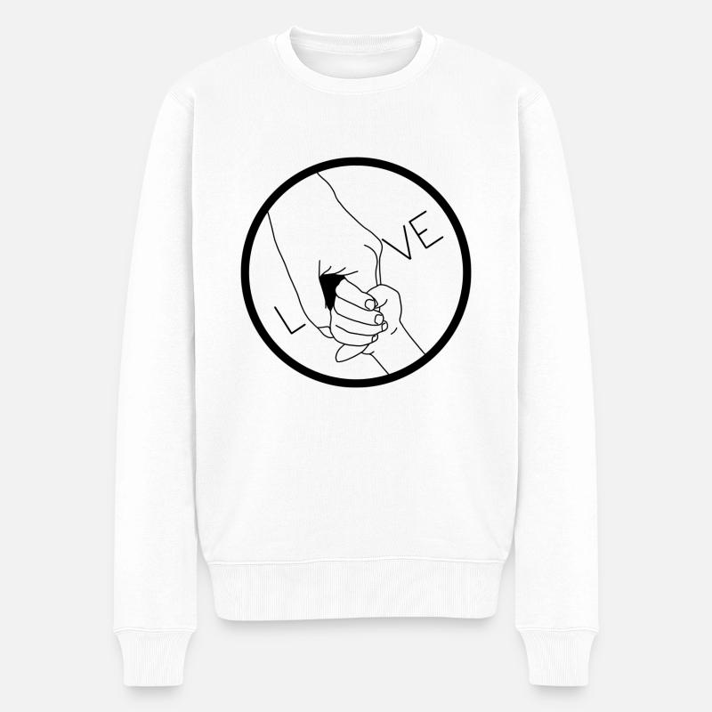 Love - Männer Premium Bio Pullover - Weiß