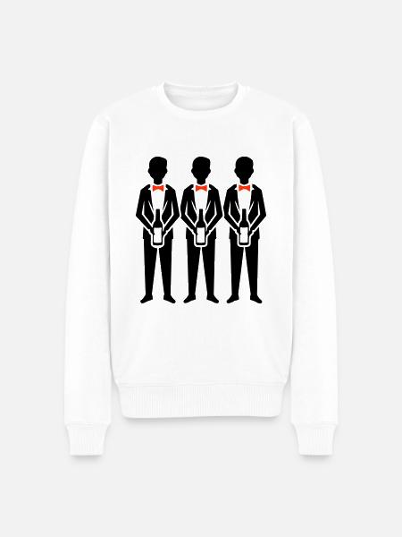 Groom Team Bachelor Party - Men's Premium Organic Jumper - white