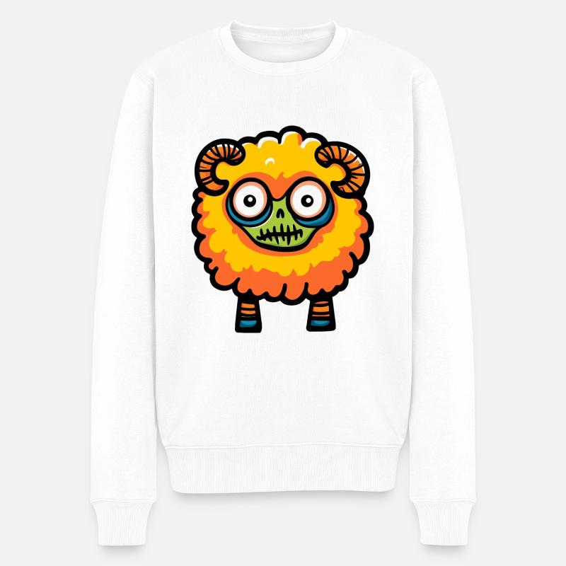 Bande dessinée d’Halloween Mouton - Pull Premium bio Homme - blanc