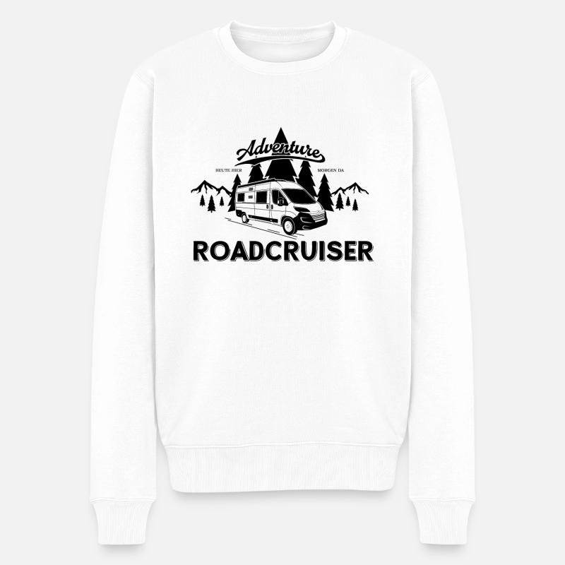 Roadcruiser Adventure - Männer Premium Bio Pullover - Weiß