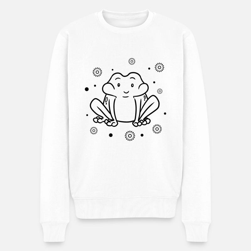 Frosch - Männer Premium Bio Pullover - Weiß
