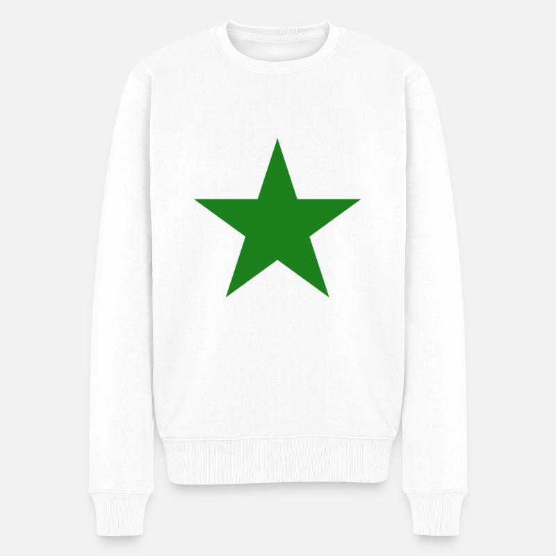 grüner Stern green Star star - Männer Premium Bio Pullover - Weiß