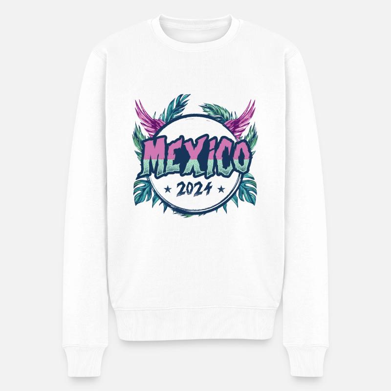Mexiko 2024 Urlaub - Männer Premium Bio Pullover - Weiß