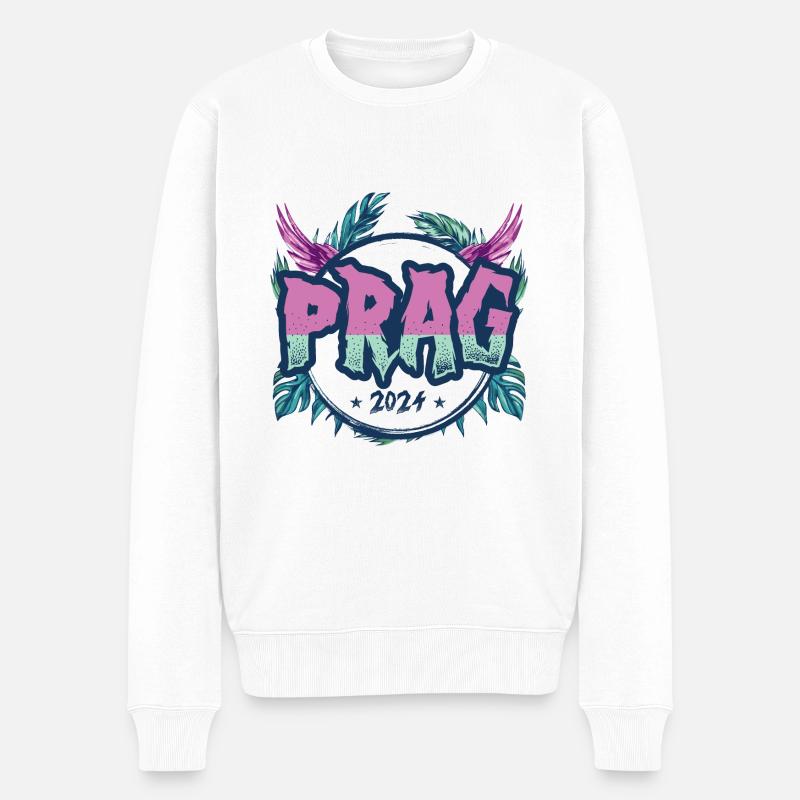 Prag 2024 Urlaub - Männer Premium Bio Pullover - Weiß