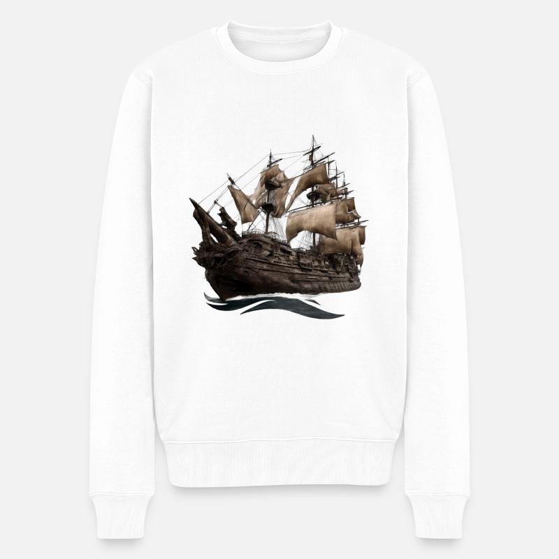 Geisterschiff Verfluchtes Schiff - Männer Premium Bio Pullover - Weiß