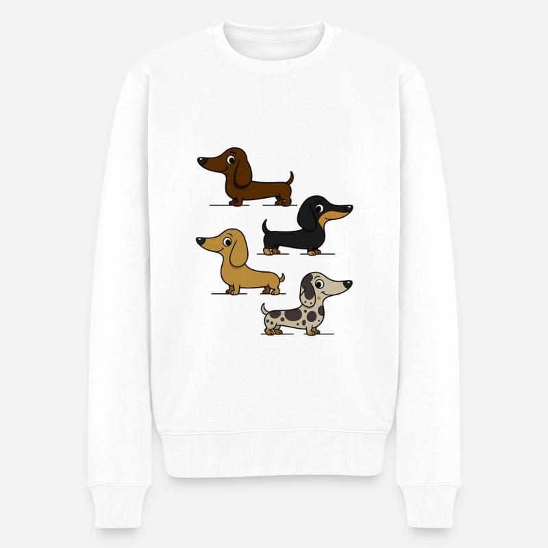 Dackel - Männer Premium Bio Pullover - Weiß