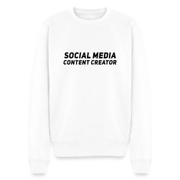 Blogger Vlogger Influencer - Social Media Content - Männer Premium Bio Pullover - Weiß - Vorne - Thijin (182cm)