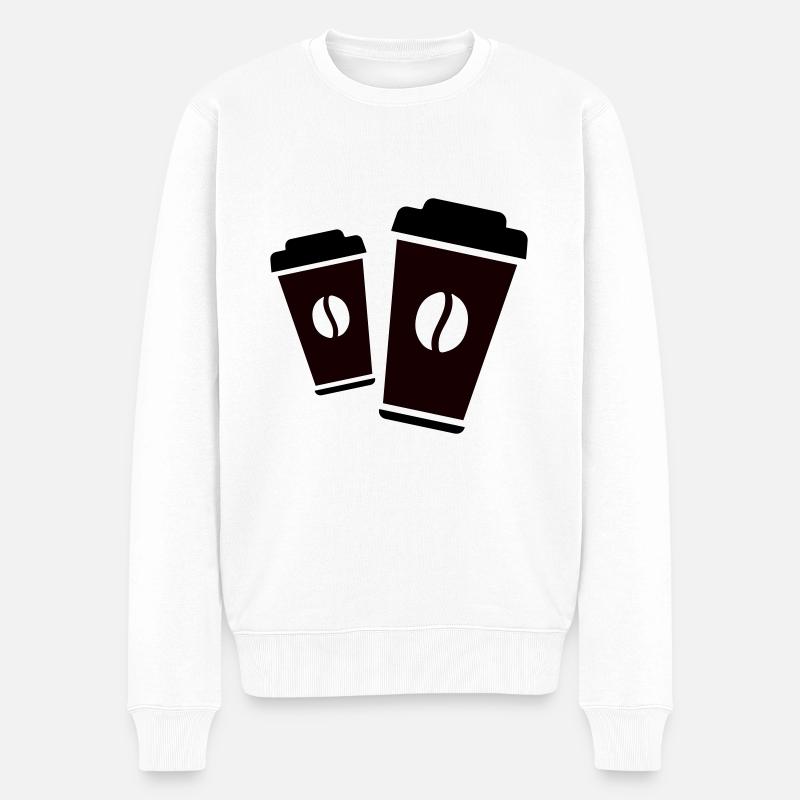 Café Kaffee To Go - Pull Premium bio Homme - blanc