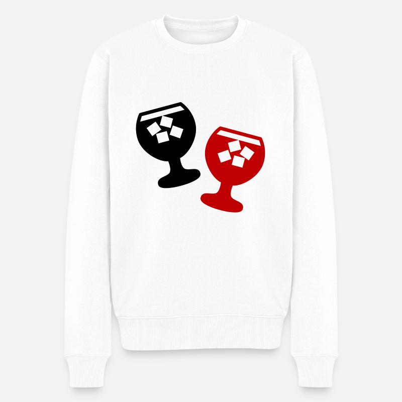 Whisky Icon - Männer Premium Bio Pullover - Weiß