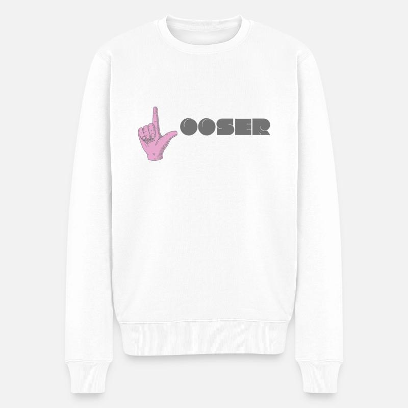 Verlierer - Männer Premium Bio Pullover - Weiß