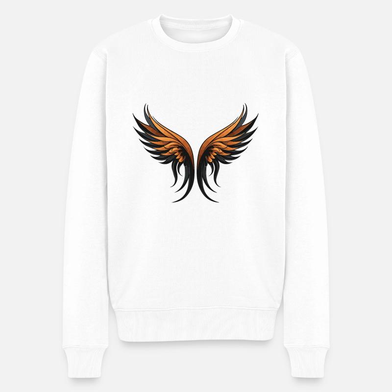 Flügel Symbolik - Männer Premium Bio Pullover - Weiß