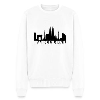 Barcelona Skyline Spanien - Männer Premium Bio Pullover - Weiß - Vorne - Thijin (182cm)