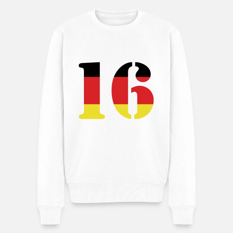 16 Numéro Jersey Allemagne - Pull Premium bio Homme - blanc