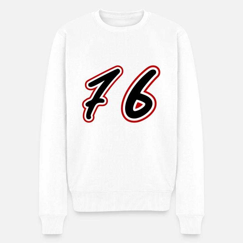 76 Symbole numérique - Pull Premium bio Homme - blanc