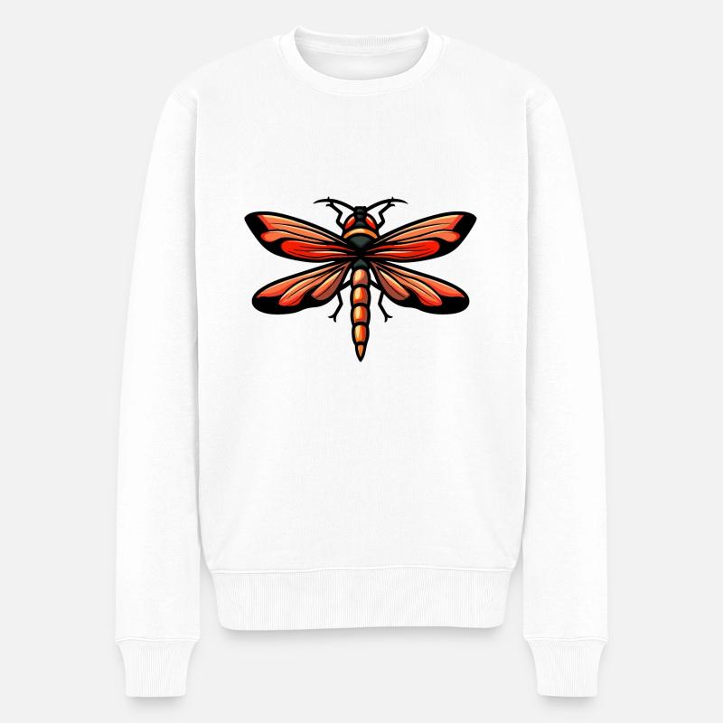 Libelle Comic - Männer Premium Bio Pullover - Weiß