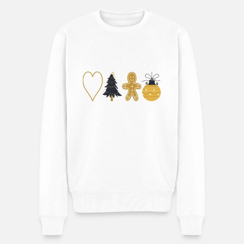 weihnachten - Männer Premium Bio Pullover - Weiß