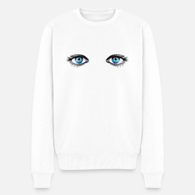 Yeux - Pull Premium bio Homme - blanc