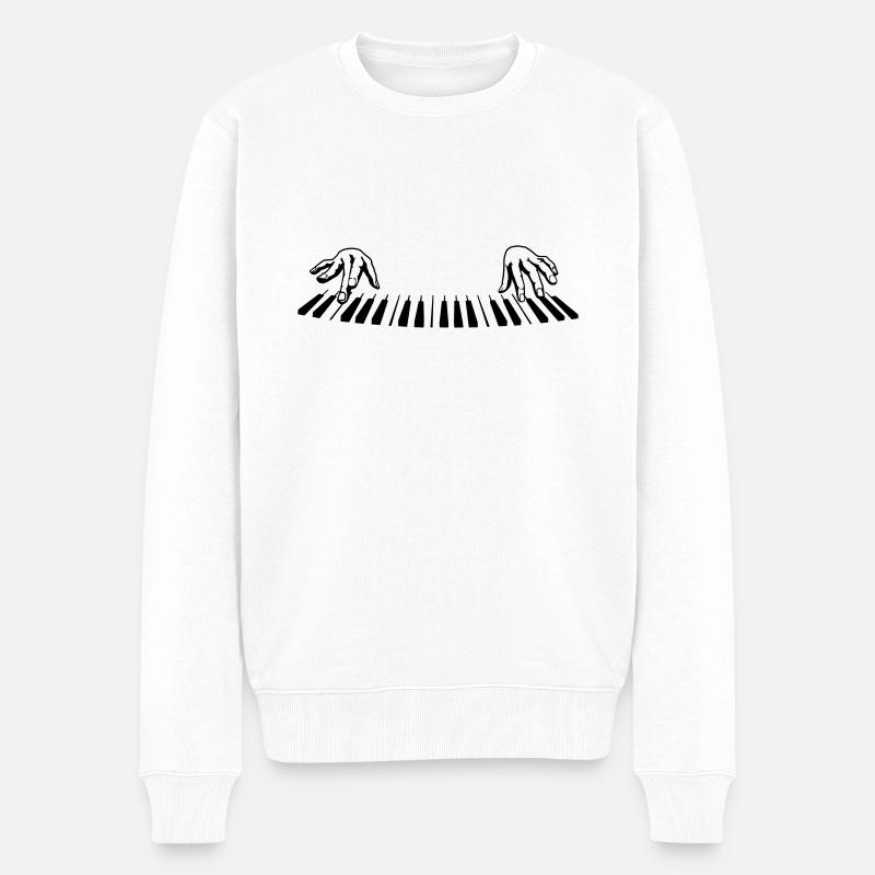 klavier finger - Pull Premium bio Homme - blanc