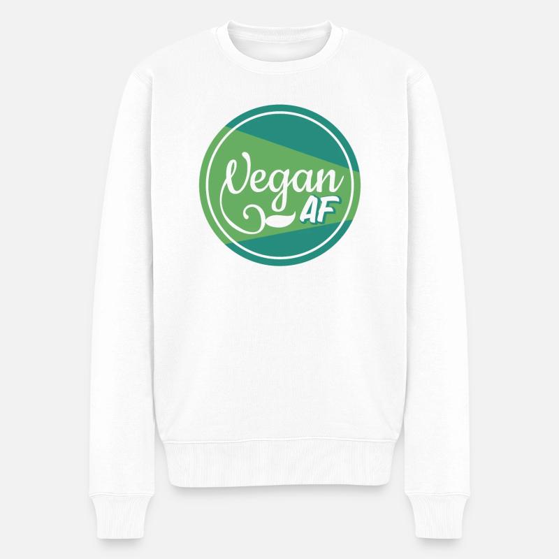 Vegan Af Lustig Vegan - Männer Premium Bio Pullover - Weiß